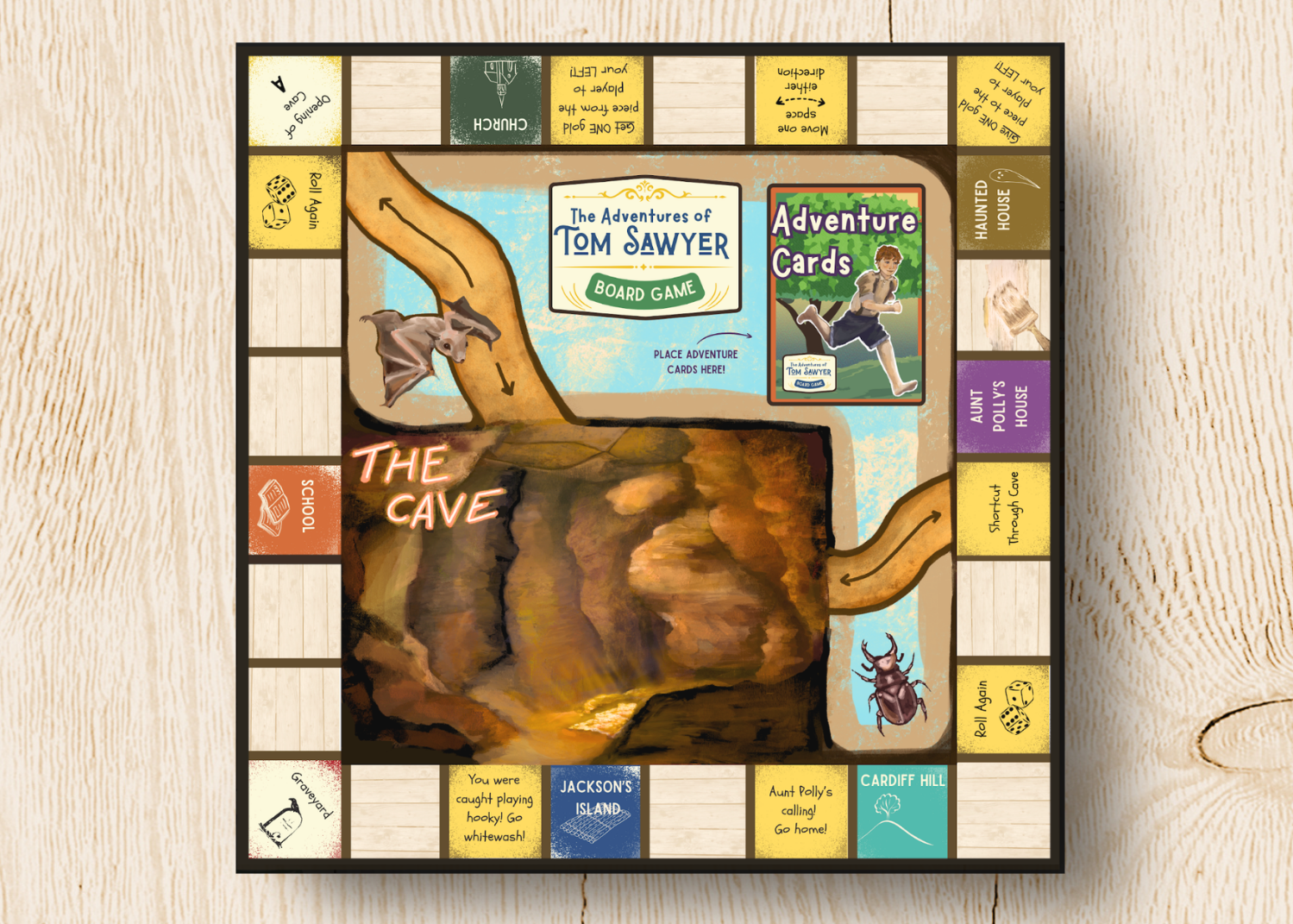 The Adventures of Tom Sawyer board game mockup